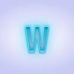 Letter W Neon Blue Wallpaper