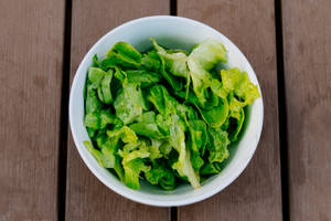 Lettuce In White Bowl Wallpaper