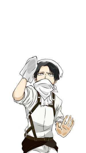 Levi Ackerman Doing His Daily Duties Wallpaper