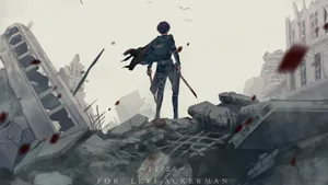 Levi Standing On Ruined Building 4k Wallpaper