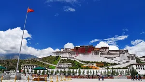 Lhasa's Potala Palace From A Distance Wallpaper