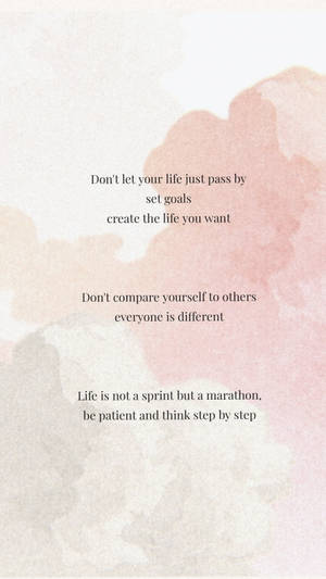 Life Is Not A Sprint Affirmation Wallpaper