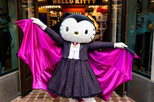 Life-sized Bat Hello Kitty Halloween Wallpaper