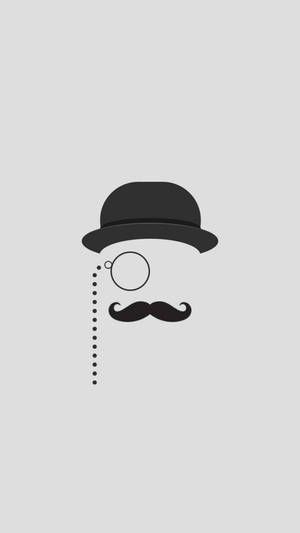 Light Gray Mustache Hat Vector Wallpaper