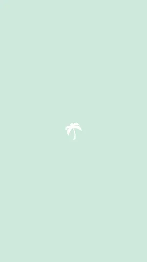 Light Green Aesthetic Minimalist Palm Tree Wallpaper