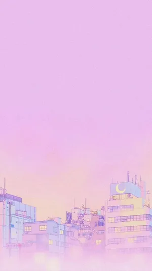 Light Pink Aesthetic City Wallpaper