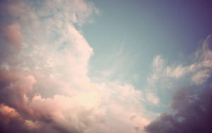 Light Pink Aesthetic Cloud Desktop Wallpaper