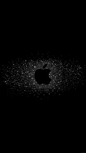 Light Specks Apple Logo Solid Black Iphone Wallpaper