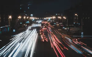 Light Trail In Kazan City Wallpaper