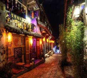 Lijiang Chinatown At Night Wallpaper