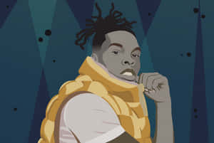 Lil Baby Cartoon With Yellow Vest Wallpaper