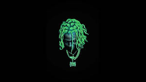 Lil Durk Neon Green Hair Wallpaper