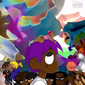 Lil Uzi Cartoon Album Cover Wallpaper