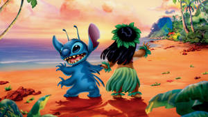 Lilo And Stitch Beach Hula Wallpaper