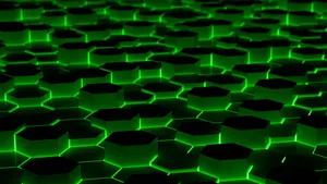 Lime Green Aesthetic Hexagonal Flooring Wallpaper