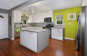 Lime Green Modern Kitchen Design Wallpaper