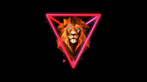 Lion Art Black Background Wallpaper