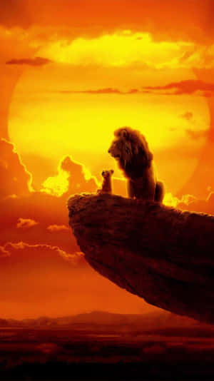 Lion King Sunset Silhouette Wallpaper