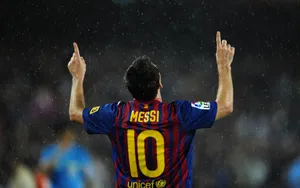 Lionel Messi Facing The Sky Wallpaper