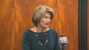 Lisa Murkowski During A Local News Interview Wallpaper
