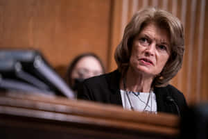Lisa Murkowski Speaking Seriously Wallpaper