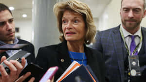 Lisa Murkowski Speaking With Reporters Wallpaper