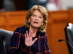 Lisa Murkowski Stop Hand Gesture Wallpaper