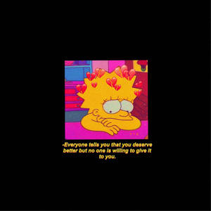 Lisa Simpson Sad Aesthetic Quote Wallpaper