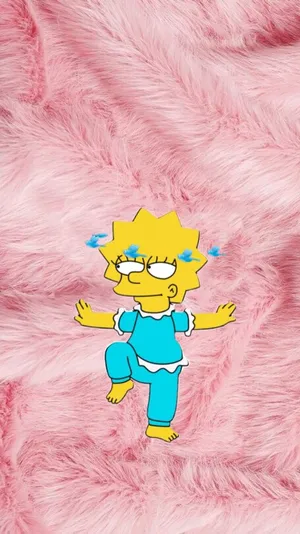 Lisa Simpson Velvet Aesthetic Wallpaper