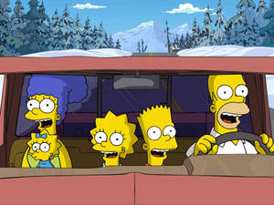 Lisa Simpson Winter Ride Wallpaper