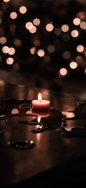 Lit Candle Iphone Dark Wallpaper