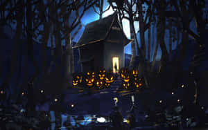 Little House Halloween Macbook Wallpaper