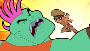 Little Singham And Green Punk Wallpaper