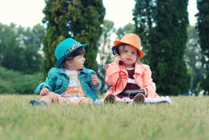 Little Sister Brother Grass Wallpaper