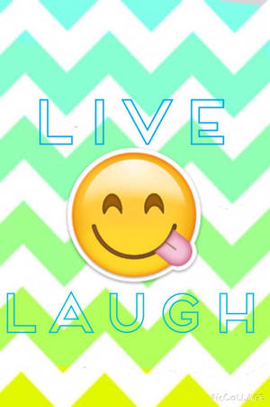 Live Love Emoji In Neon Green Background Wallpaper