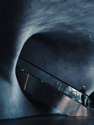 Lo Fi Boy On Escalator Wallpaper