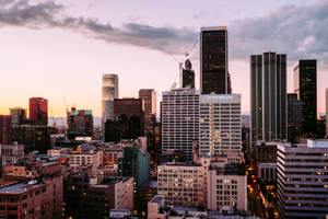 Lo Fi Buildings During Dusk Wallpaper