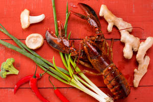 Lobster With Ginger Leeks And Pepper Wallpaper