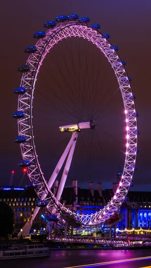 London Eye At Night In England Wallpaper