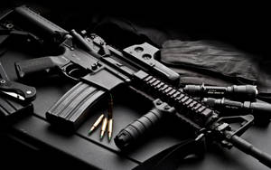 Long Rifle For Shooting With Ammunition Wallpaper