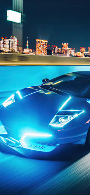 Look At The Beauty Of This Lamborghini In Blue Wallpaper