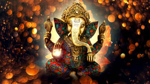 Lord Ganesh Desktop Bokeh Graphic Art Wallpaper