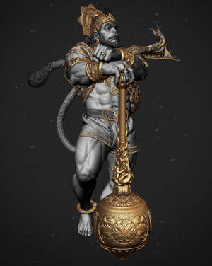 Lord Hanuman 3d Brass Bludgeon Wallpaper