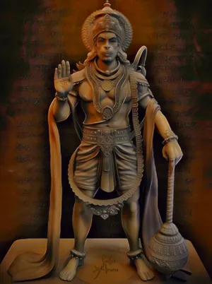 Lord Hanuman 3d Clay Sculpture Wallpaper