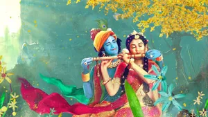Lord Krishna 4k And Lady Rhada Realistic Digital Art Wallpaper