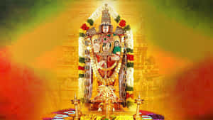 Lord Perumal Deity Adornedin Temple Wallpaper