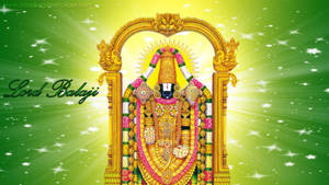 Lord Venkateswara 4k Bright Green Poster Wallpaper