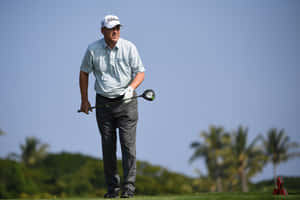 Loren Roberts Standing On Golf Course Wallpaper