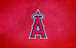 Los Angeles Angels Logo On Red Paint Wallpaper