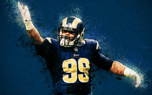 Los Angeles Rams Aaron Donald Digitally Painted Art Wallpaper